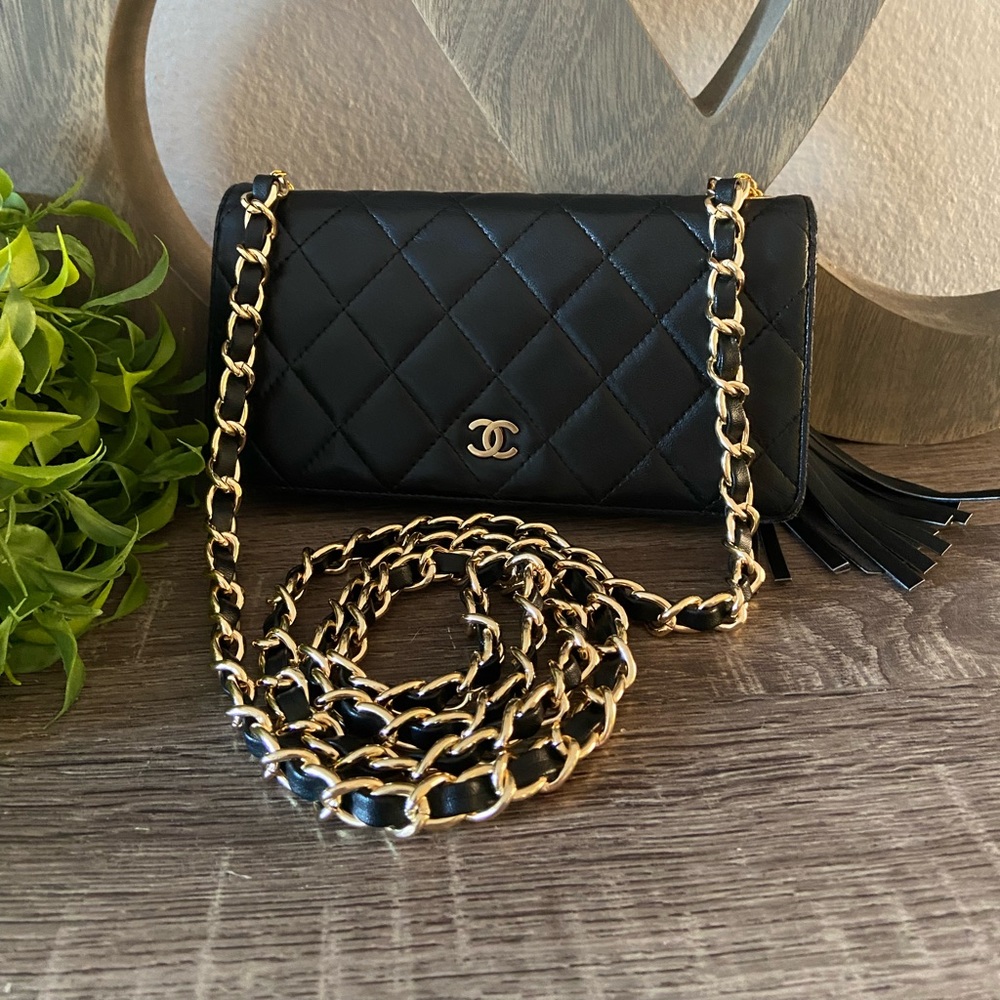 Chanel Quilted Lambskin Leather WOC Crossbody Matelasse Gold Tone Hardware